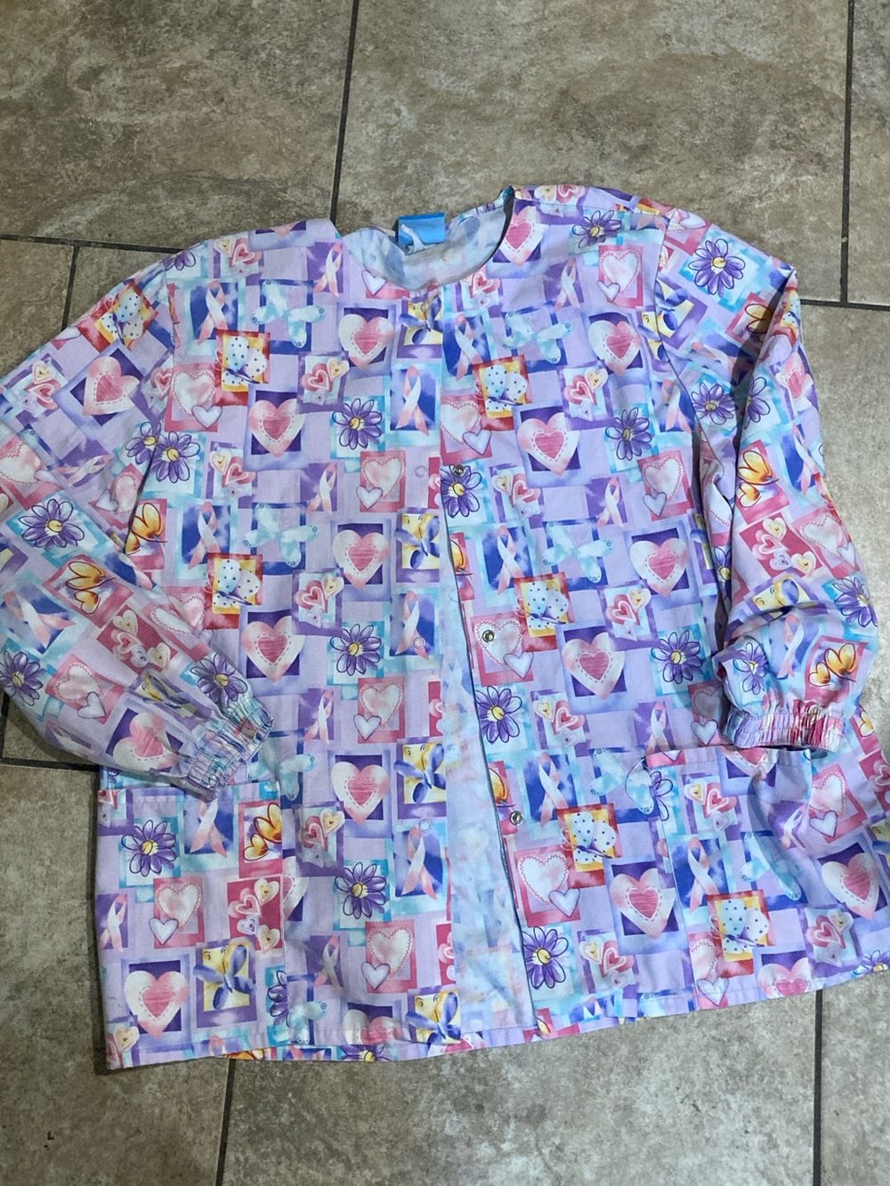 Smart Scrubs Lavender Patterned womens scrubs with Hearts & Flowers